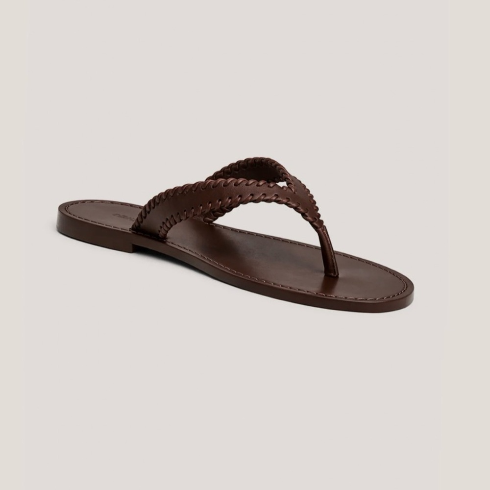 Never Worn, New-with-box Braided Leather Flip Flop Sandal
